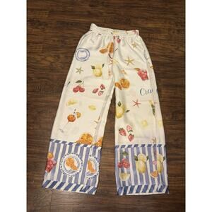 Bailey/44 White Combo High Waisted Wide Leg Drawstring Pants White Women's Sz: S
